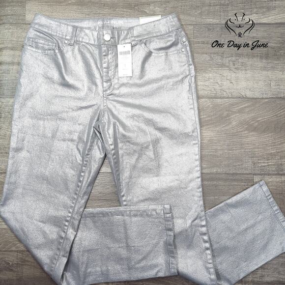 Chico's Denim - Chico's Metallic Slim Leg Jeans Size Chico's 1 (8)